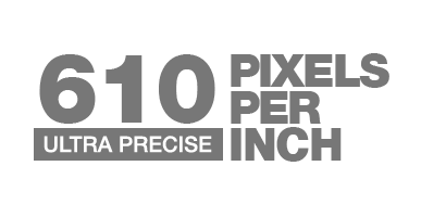 Logo for the incredible 610ppi pixels-per-inch resolution that the VAST Prints photography product has.