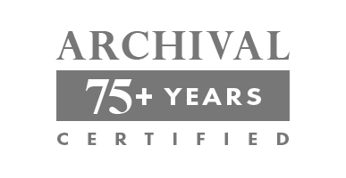 Logo for the archival nature of VAST photo prints, representing 75 years of color permanence.