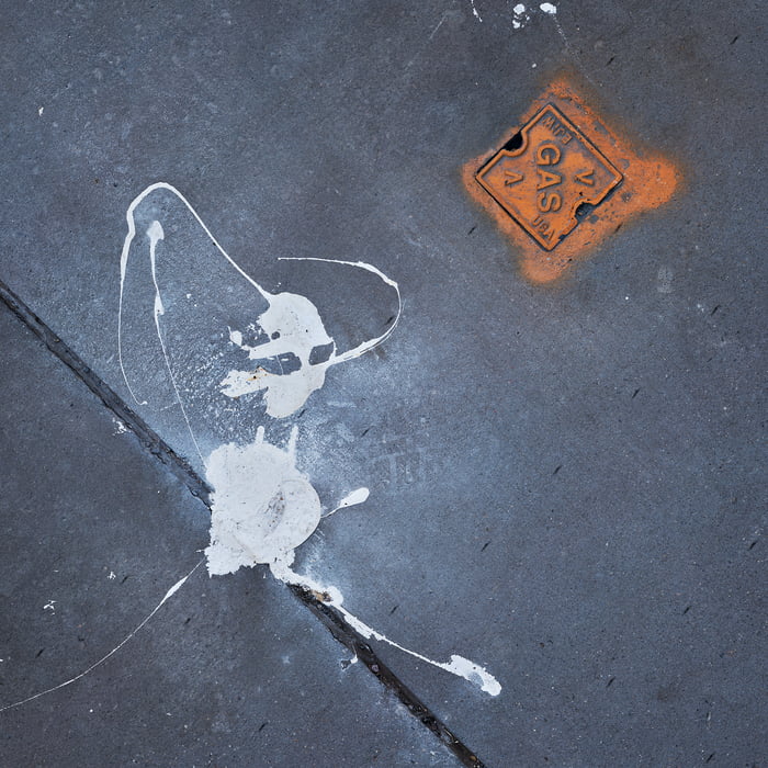 828 megapixels! A very high resolution, large-format VAST photo print of an urban sidewalk; fine art photo created by Dan Piech as part of the Concrete Canvas series in New York City.