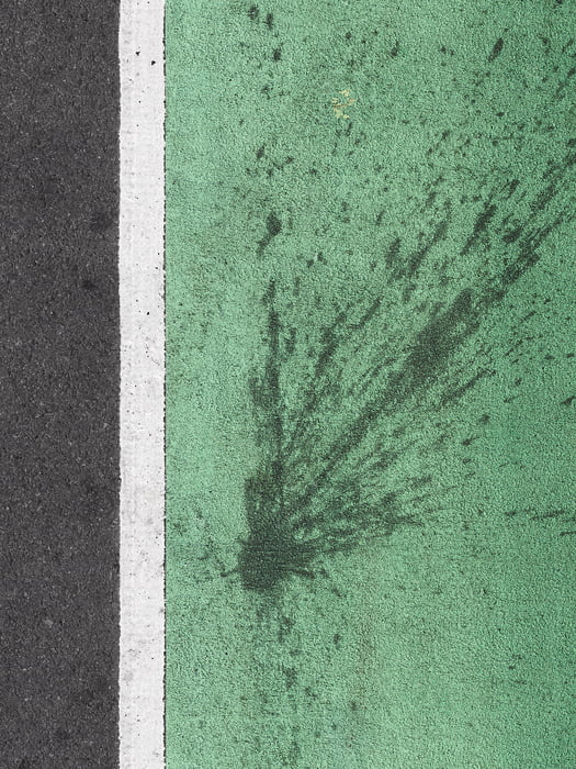 2,774 megapixels! A very high resolution, large-format VAST photo print of a bike lane; fine art photo created by Dan Piech as part of the Concrete Canvas series in New York City.