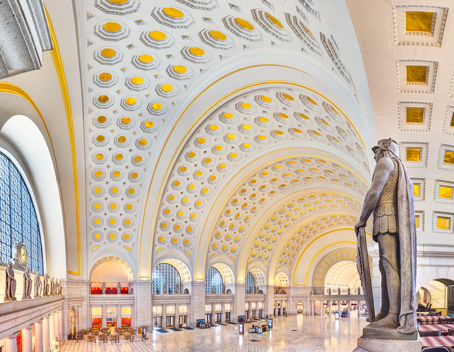 2,128 megapixels! A very high resolution, large-format VAST photo print of Washington DC architecture; interior photograph created by Tim Lo Monaco in Main Hall at Union Station, Washington, D.C.