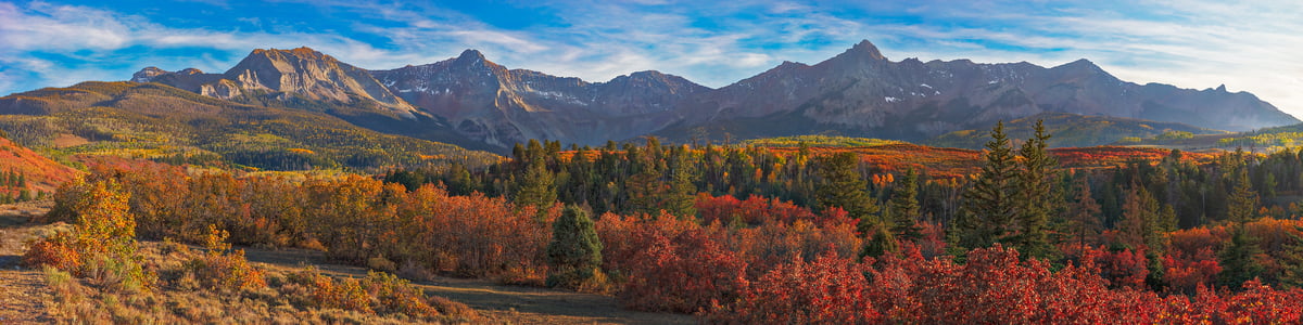 620 megapixels! A very high resolution, large-format VAST photo print of the Rocky Mountains; landscape photograph created by John Freeman in Dallas Range, Ridgeway, Colorado.