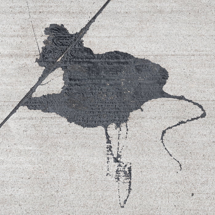 384 megapixels! A very high resolution, large-format VAST photo print of tar on the New York City sidewalk; fine art photograph created by Dan Piech in Manhattan, New York City.