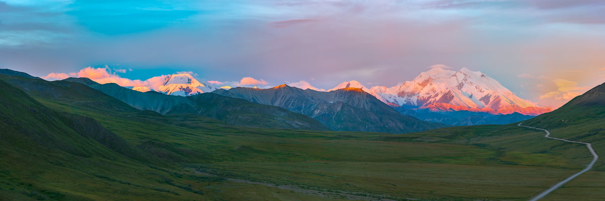138 megapixels! A very high resolution, large-format VAST photo print of Denali; landscape photograph created by John Freeman in Stony Pass, Denali National Park, Alaska.
