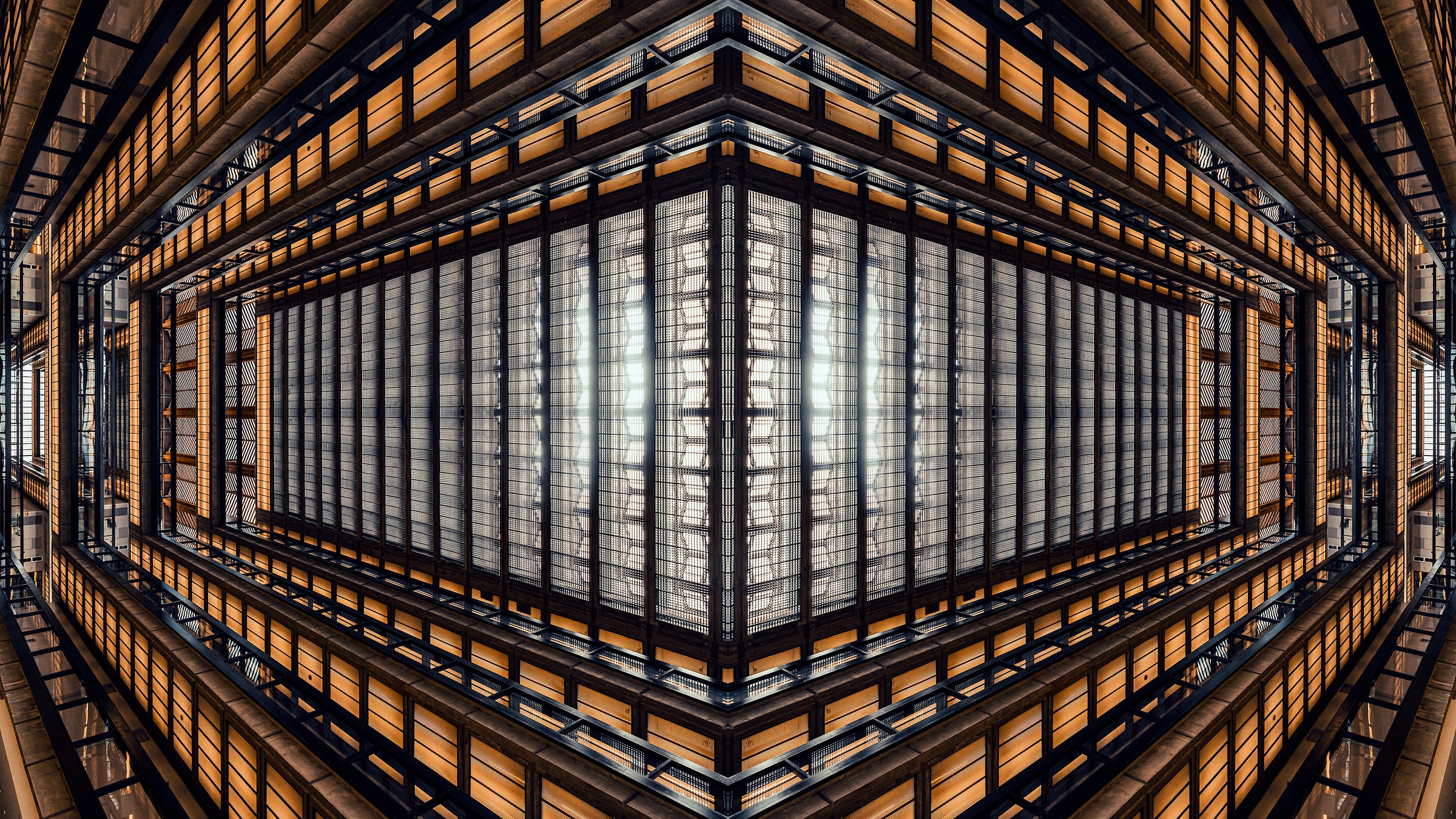 90 megapixels! A very high resolution, large-format, fine art architecture photo; photograph created by Beyti Barbaros at Bell Labs Holmdel Complex, Holmdel, NJ.