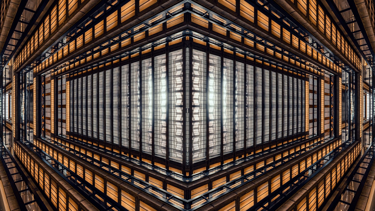 90 megapixels! A very high resolution, large-format, fine art architecture photo; photograph created by Beyti Barbaros at Bell Labs Holmdel Complex, Holmdel, NJ.