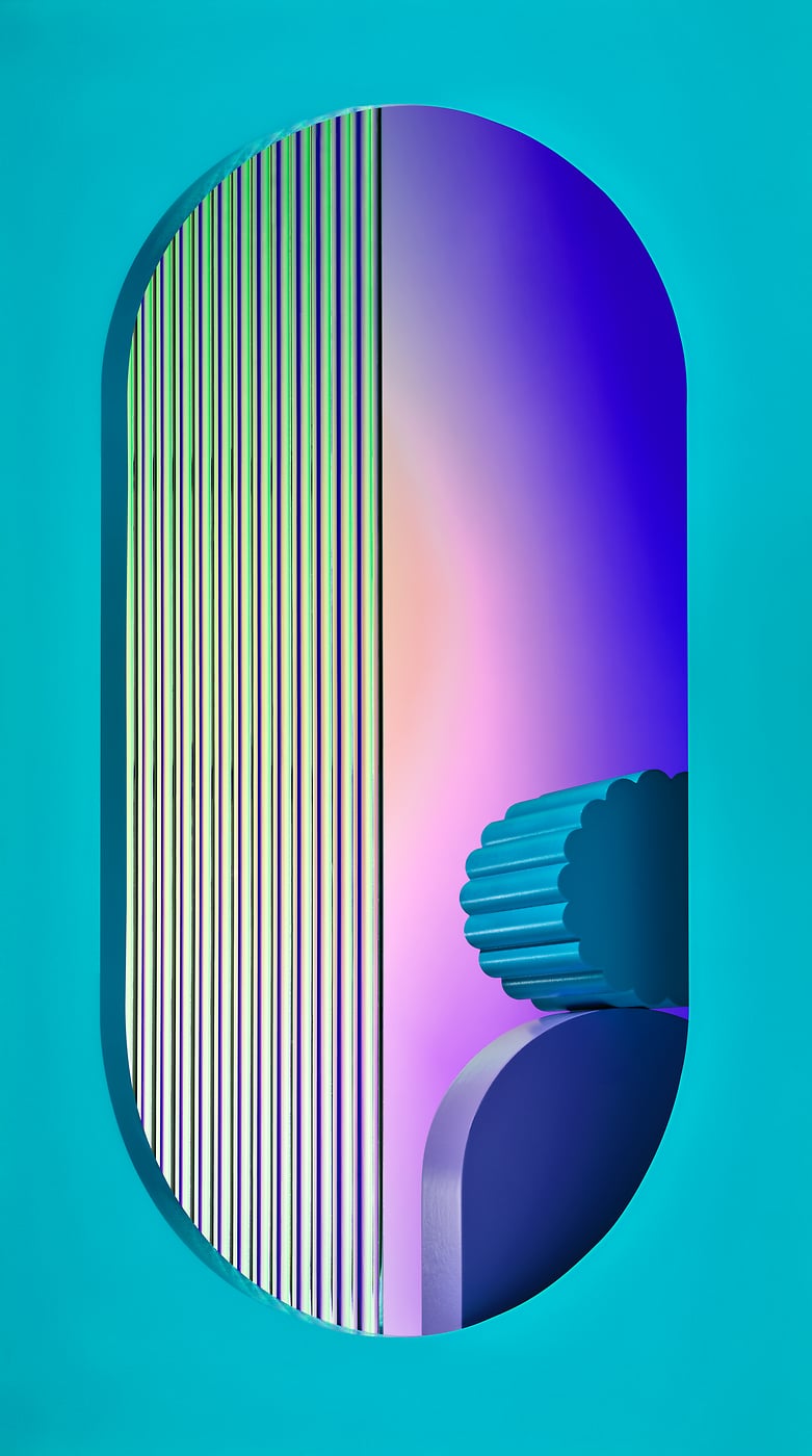 549 megapixels! A very high resolution, large-format VAST photo print of "Obscure - Corrugated Teal" - an ultra-high-resolution abstract photograph created by David Lineton.