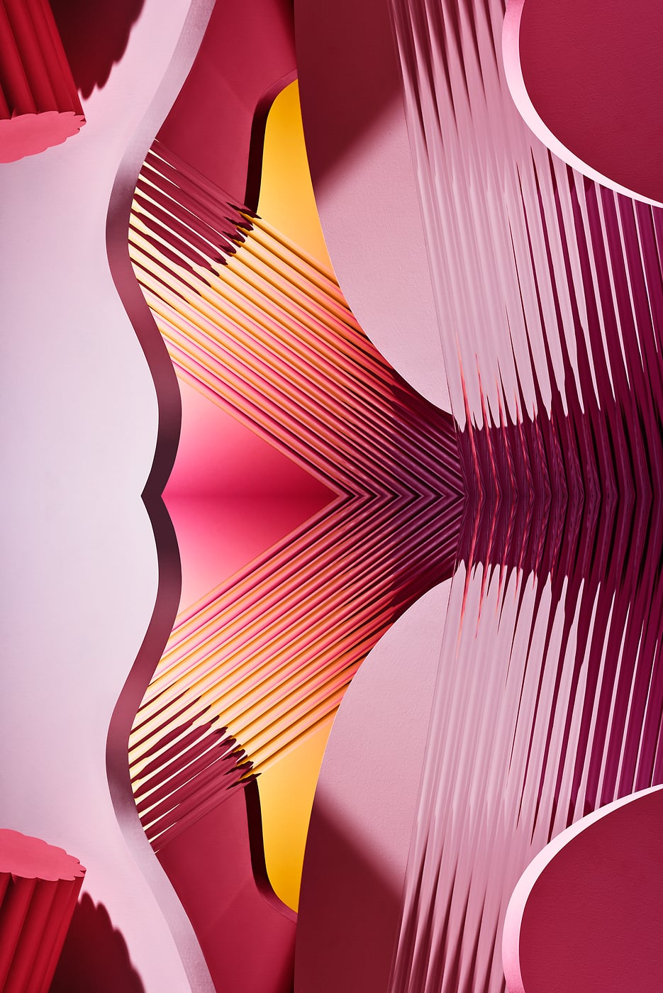 810 megapixels! A very high resolution, large-format VAST photo print of "Obscure - Subterranean - Rouge" - an ultra-high-resolution abstract photograph created by David Lineton.
