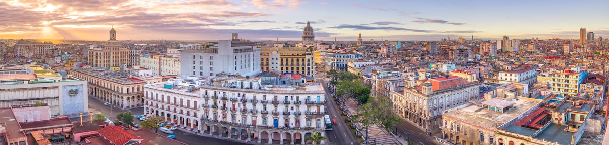 228 megapixels! A very high resolution VAST photo print of the Havana cityscape with many beautiful buildings at sunset; urban panorama photograph created by Assaf Frank in Havana, Cuba.