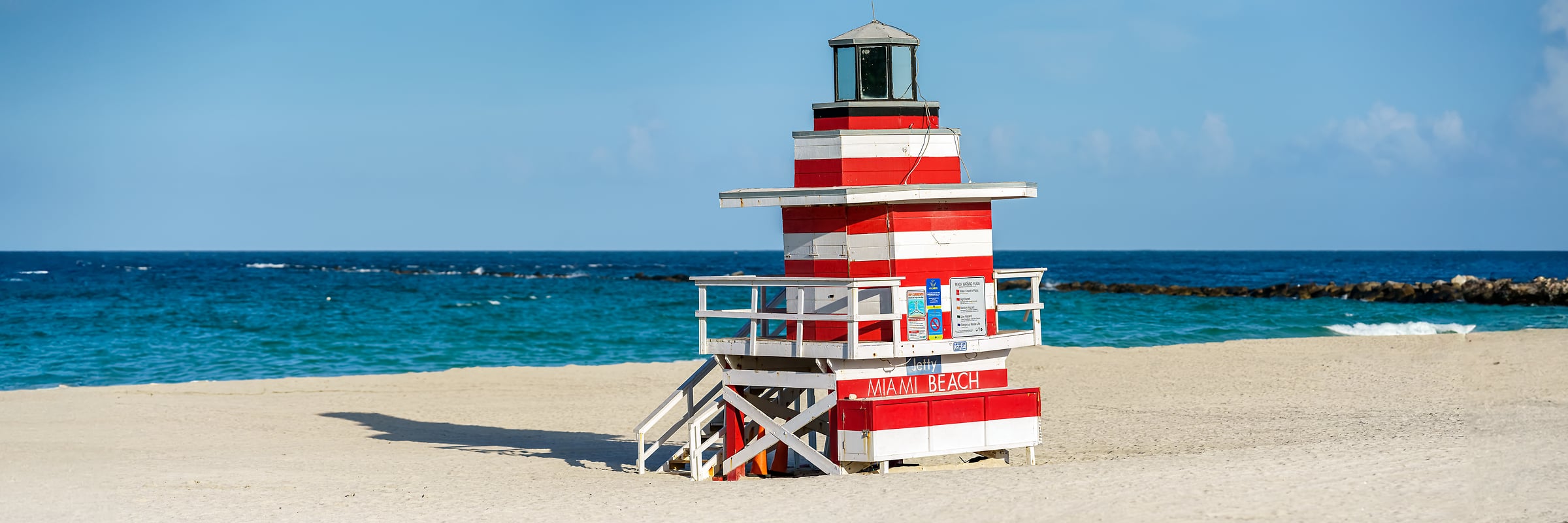 83 megapixels! A very high resolution, large-format VAST photo print of a lifeguard tower on a Florida beach; photograph created by Beyti Barbaros in South Beach, Miami, Florida.