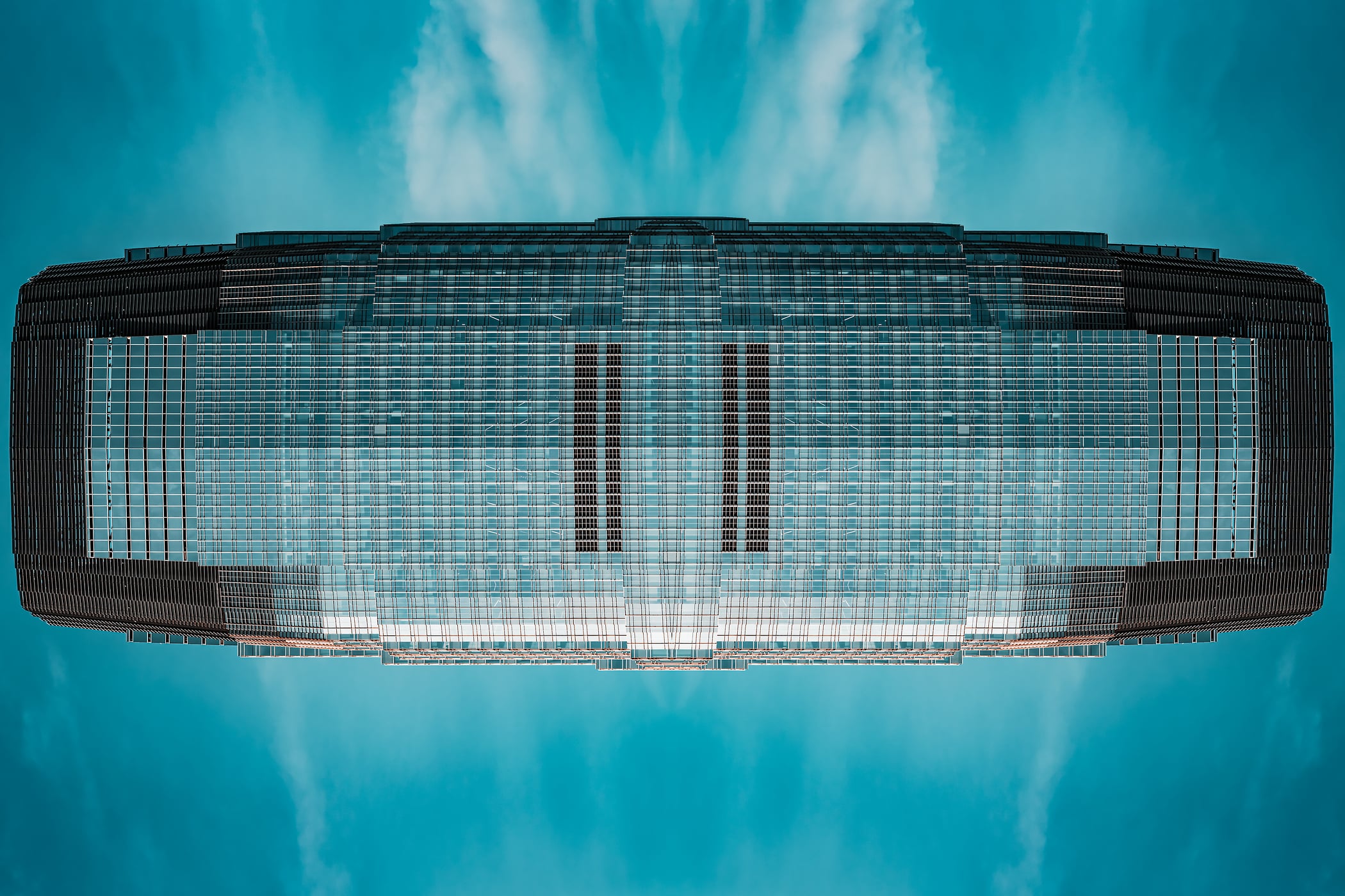 150 megapixels! A very high resolution, large-format VAST print of a blue abstract architecture photo; fine art photograph created by Beyti Barbaros.