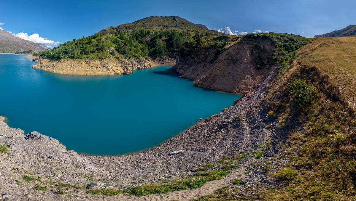1,247 megapixels! A very high resolution, large-format VAST photo print of Mont Cenis Lake in Val-Cenis, France; landscape photograph created by Duilio Fiorille.